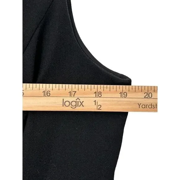 Ann Taylor Dress Womens Size 14 Black Sleeveless Zippered Back Slit Sheath - Picture 9 of 13